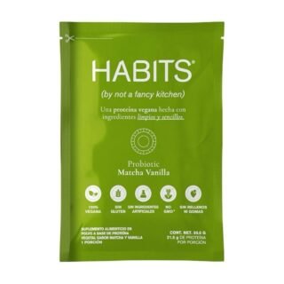 HABITS by Not a Fancy Kitchen Proteína Vegana en Polvo Sabor Matcha Vainilla 16 Sobres