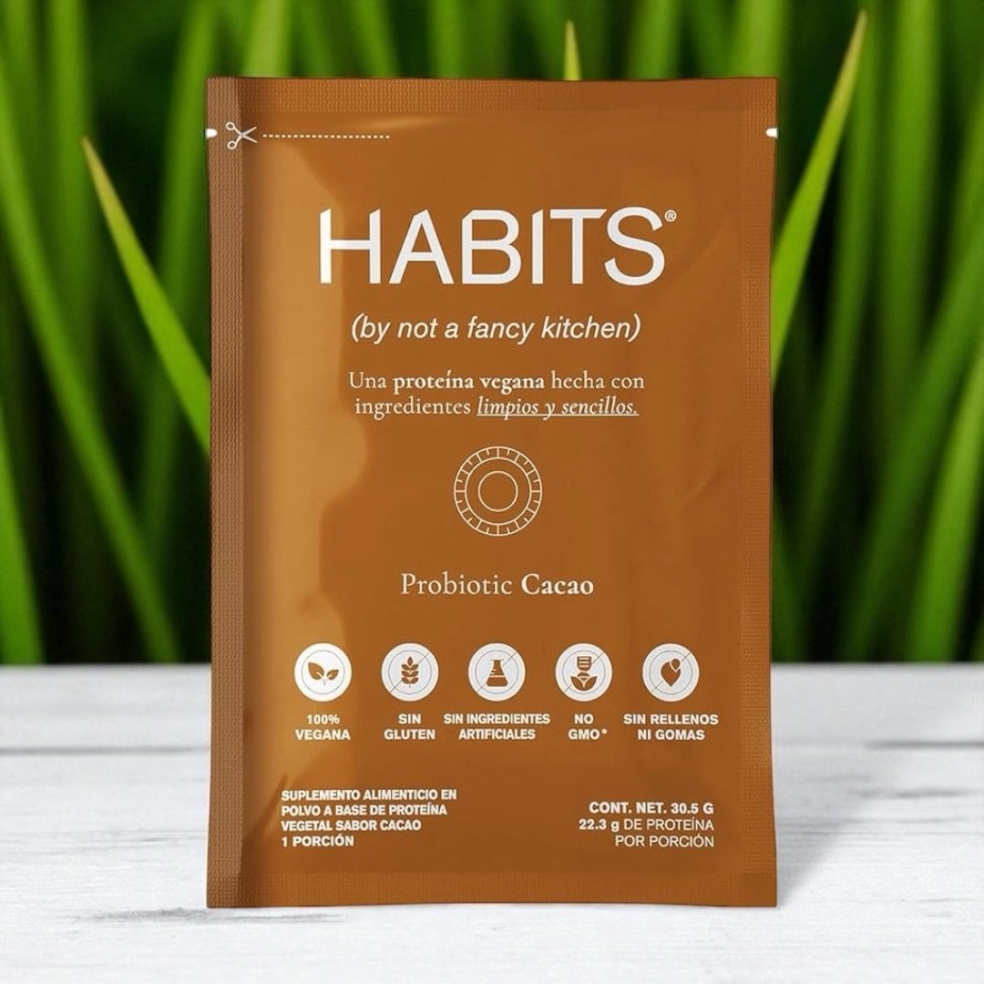 HABITS by Not a Fancy Kitchen Proteína Vegana en Polvo Sabor Cacao 16 Sobres 1 HABITS by Not a Fancy Kitchen Proteína Vegana en Polvo Sabor Cacao
