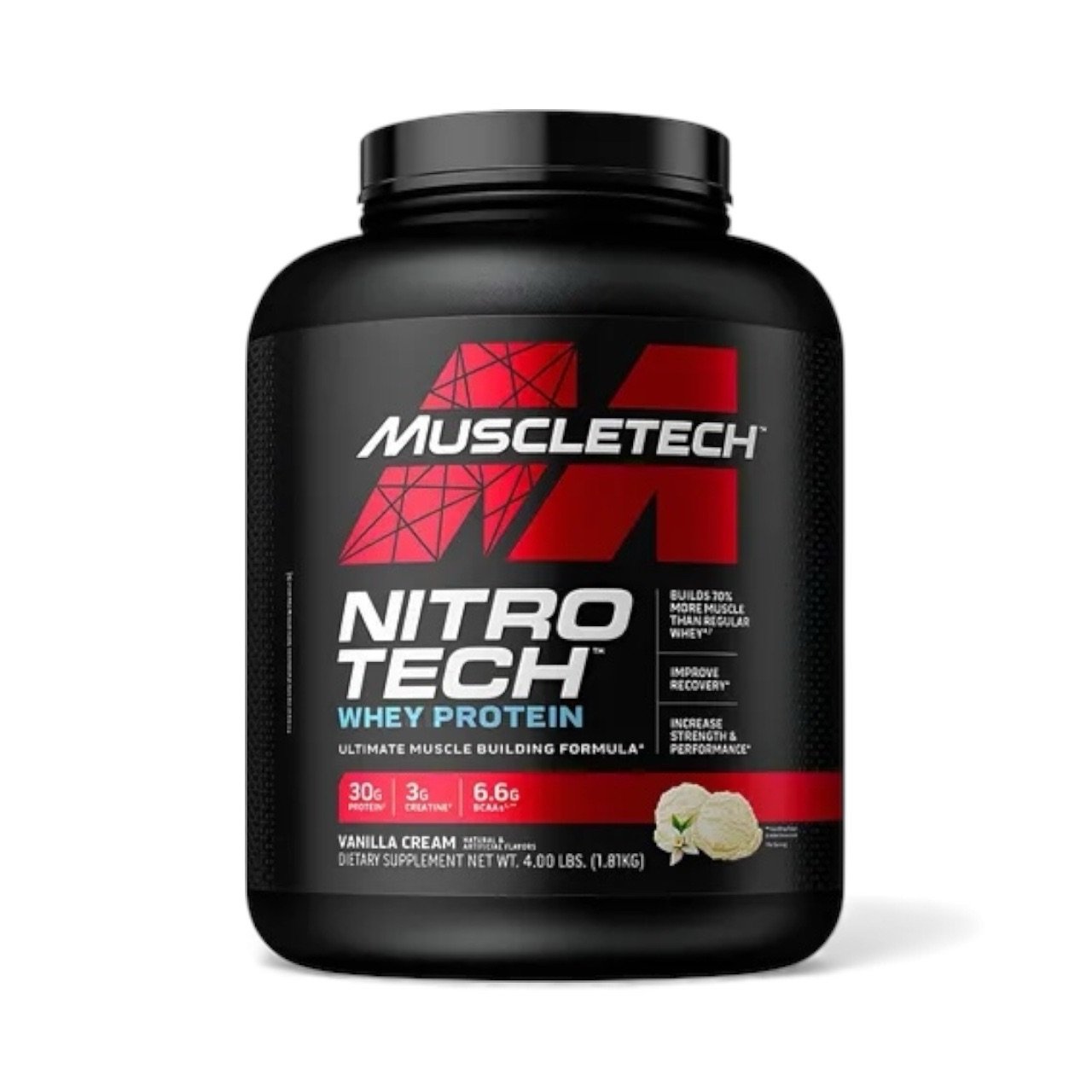 MuscleTech Nitro Tech Whey Protein - 4 Lbs (1.81 kg) - Vainilla 1 MuscleTech Nitro Tech
